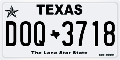 TX license plate DOQ3718