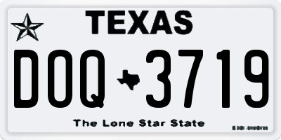 TX license plate DOQ3719