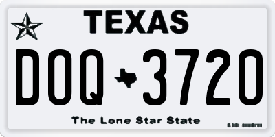 TX license plate DOQ3720