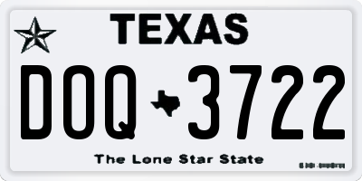 TX license plate DOQ3722