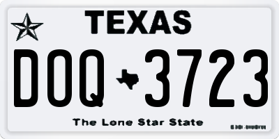 TX license plate DOQ3723
