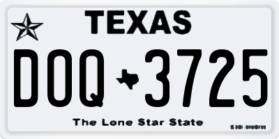 TX license plate DOQ3725