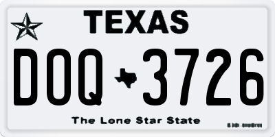 TX license plate DOQ3726