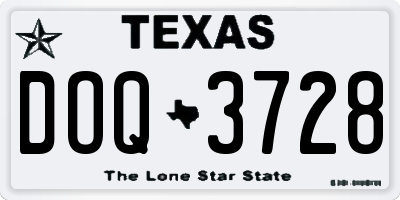 TX license plate DOQ3728