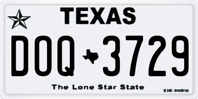 TX license plate DOQ3729