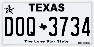 TX license plate DOQ3734