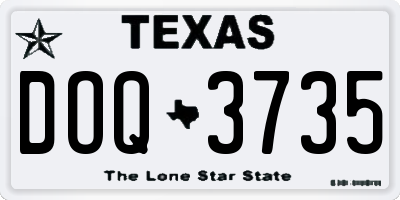 TX license plate DOQ3735