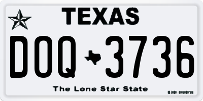 TX license plate DOQ3736