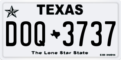 TX license plate DOQ3737