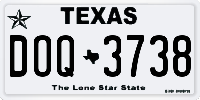 TX license plate DOQ3738