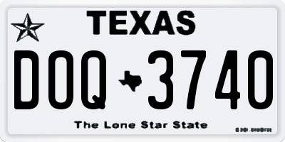 TX license plate DOQ3740