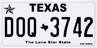 TX license plate DOQ3742