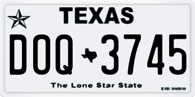 TX license plate DOQ3745