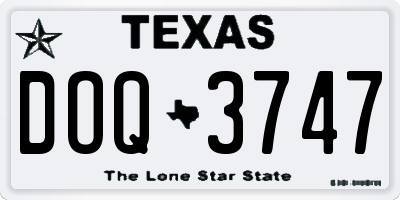 TX license plate DOQ3747