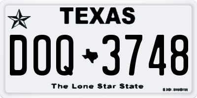 TX license plate DOQ3748