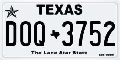 TX license plate DOQ3752