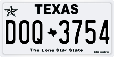 TX license plate DOQ3754