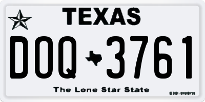 TX license plate DOQ3761