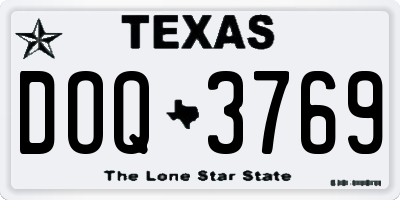 TX license plate DOQ3769