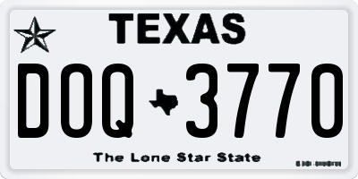 TX license plate DOQ3770