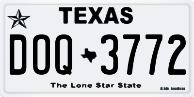 TX license plate DOQ3772