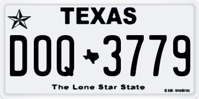 TX license plate DOQ3779