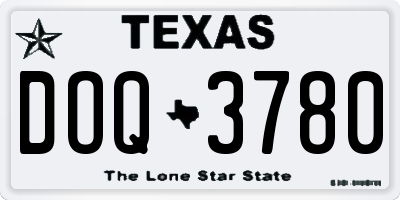 TX license plate DOQ3780