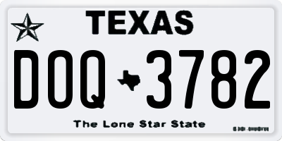 TX license plate DOQ3782