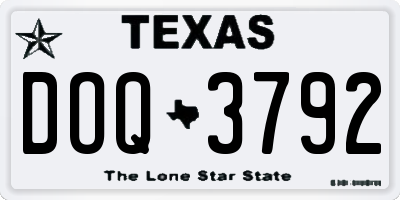 TX license plate DOQ3792