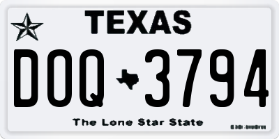 TX license plate DOQ3794