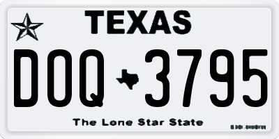 TX license plate DOQ3795