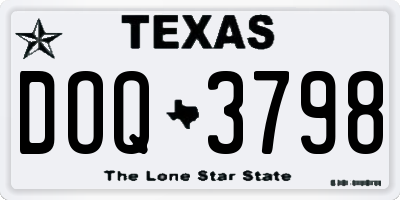 TX license plate DOQ3798