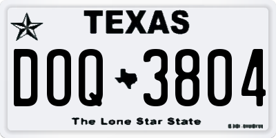 TX license plate DOQ3804