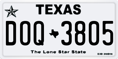 TX license plate DOQ3805