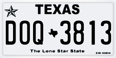 TX license plate DOQ3813