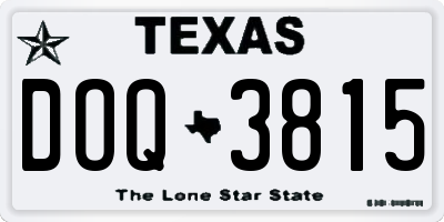 TX license plate DOQ3815