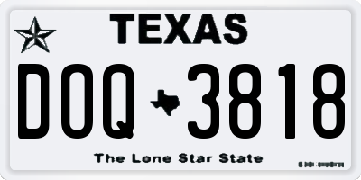 TX license plate DOQ3818