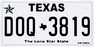 TX license plate DOQ3819