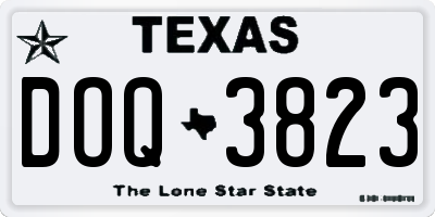 TX license plate DOQ3823