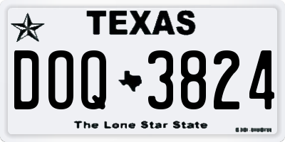 TX license plate DOQ3824