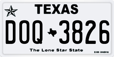 TX license plate DOQ3826