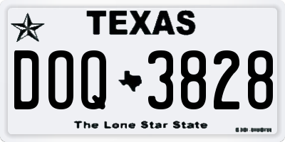 TX license plate DOQ3828
