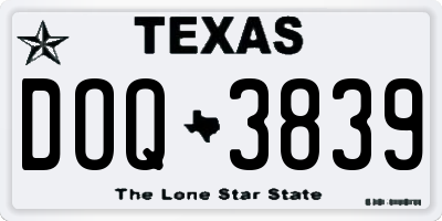 TX license plate DOQ3839