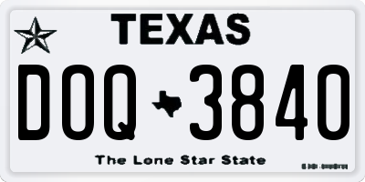 TX license plate DOQ3840