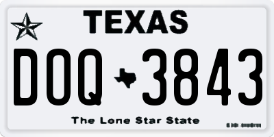 TX license plate DOQ3843