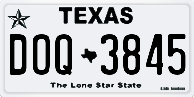 TX license plate DOQ3845