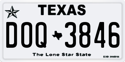 TX license plate DOQ3846