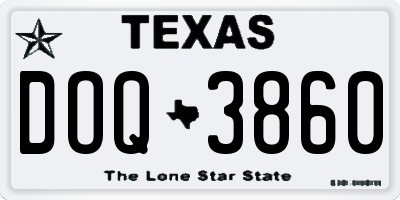 TX license plate DOQ3860