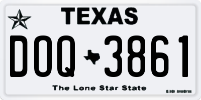TX license plate DOQ3861
