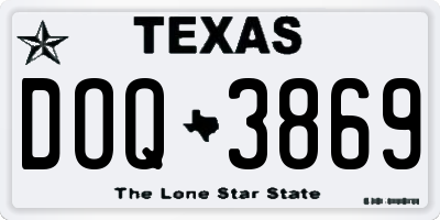 TX license plate DOQ3869